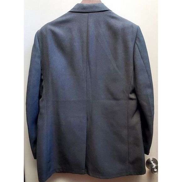 VTG Manstyle Leisure Blazer 70's Grey Poly Disco Western Collar Pockets 42R Belk - Picture 4 of 16